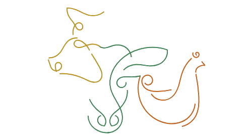 Silhouette of a goat inside a square frame, representing a farm logo for agricultural branding.